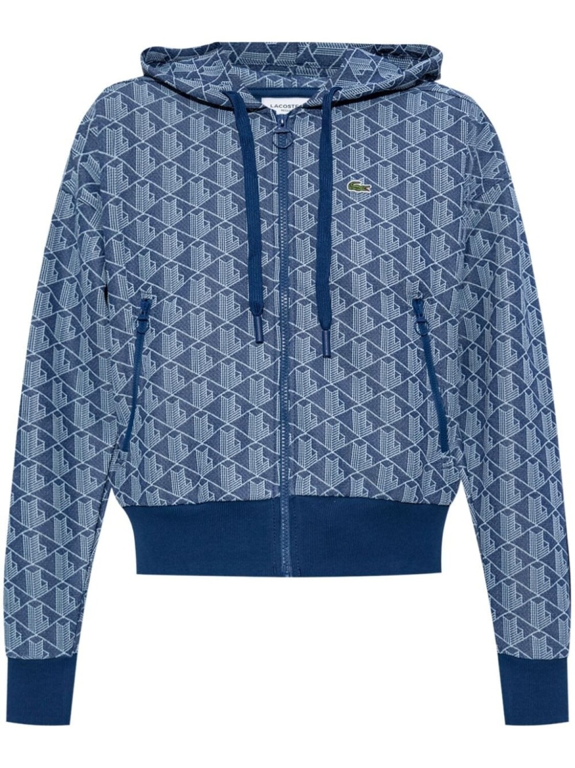 

Lacoste толстовка с капюшоном из жаккардовой монограммы, синий