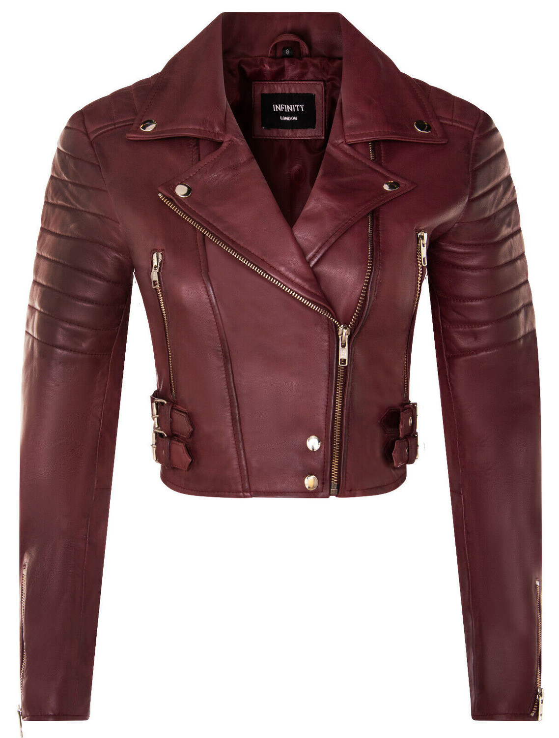 

Короткая кожаная куртка brando longtown Infinity Leather, бургундия