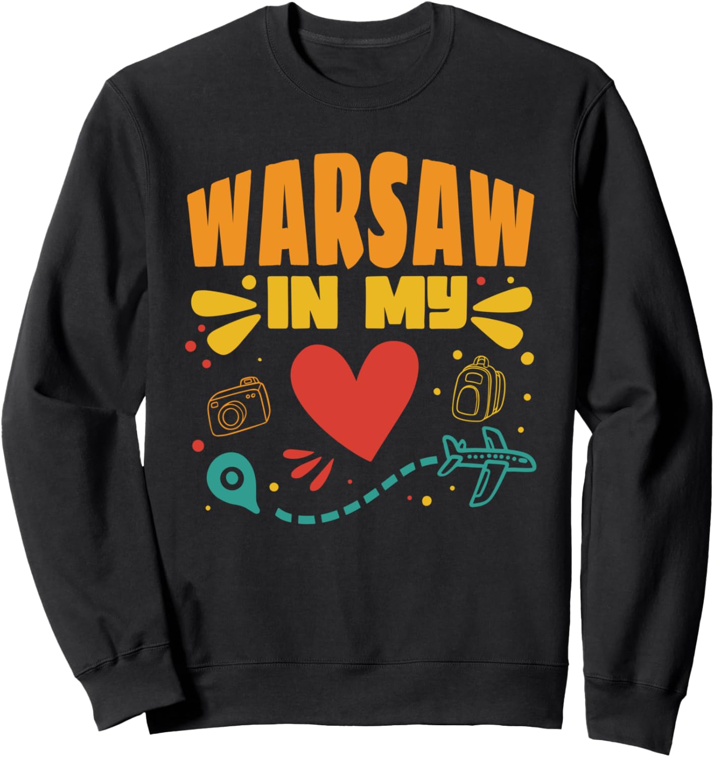 

Варшава в моем сердце - сувенирная толстовка для туристов из Польши Warsaw In My Heart - Traveler Souvenir, черный