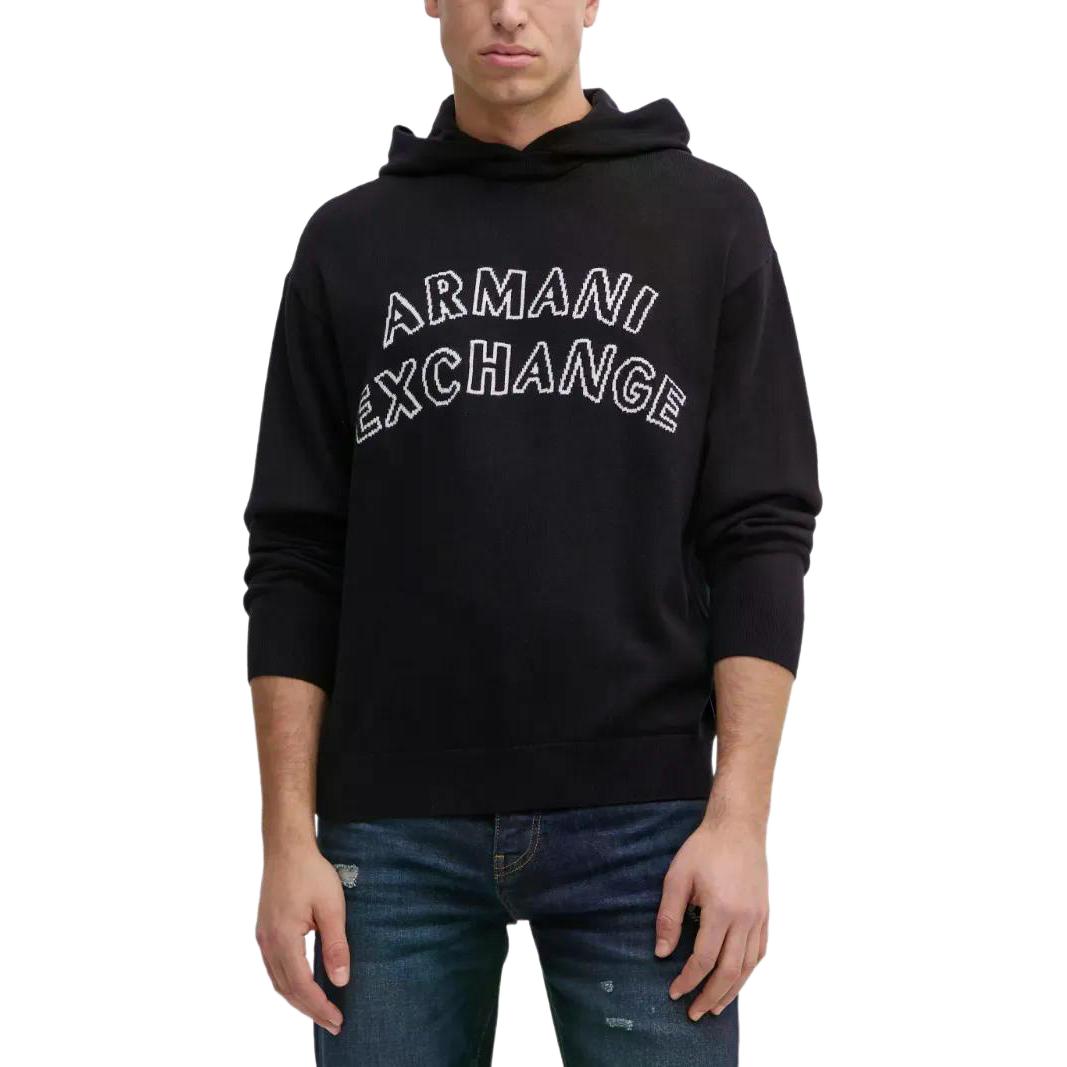 

Худи с интарсией логотипа ARMANI EXCHANGE, черный