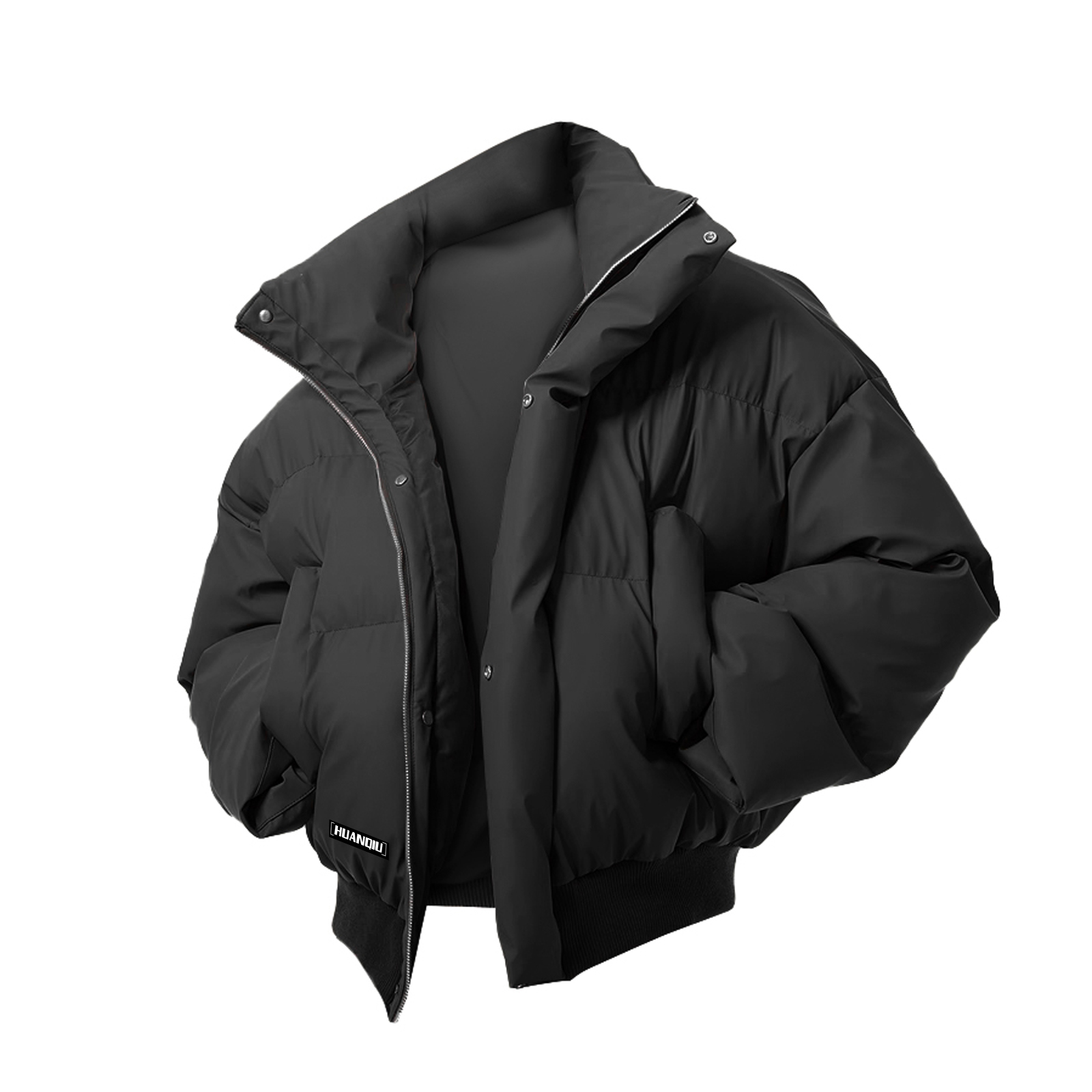 

Пуховик Unisex Stand Collar утепленный стеганый HUANQIU, черный