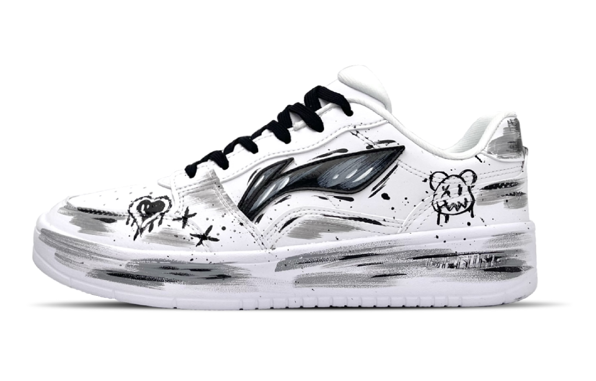 

LINING Кроссовки для скейтбординга Acer Truncatum, нескользящие и износостойкие, увеличивающие рост, низкие, мужские, черно-белые