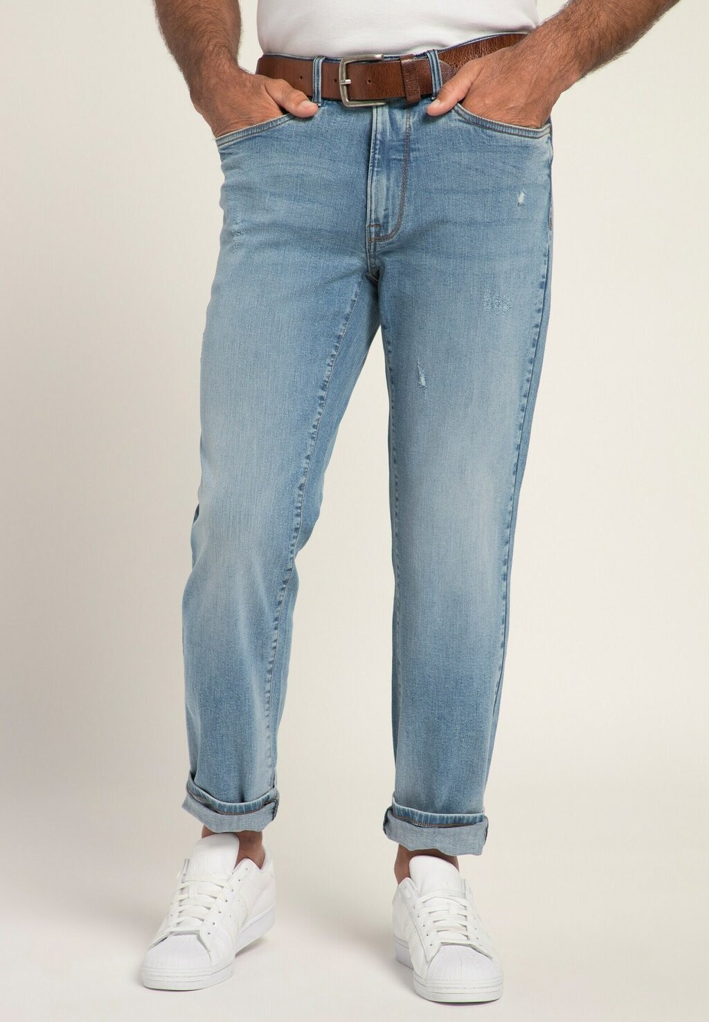 Джинсы прямого кроя POWERSTRECH 5-POCKET REGULAR FIT JP1880, цвет light blue — фото 4
