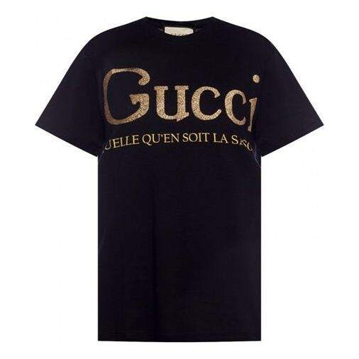 

Футболка flash printing short sleeve black Gucci, черный