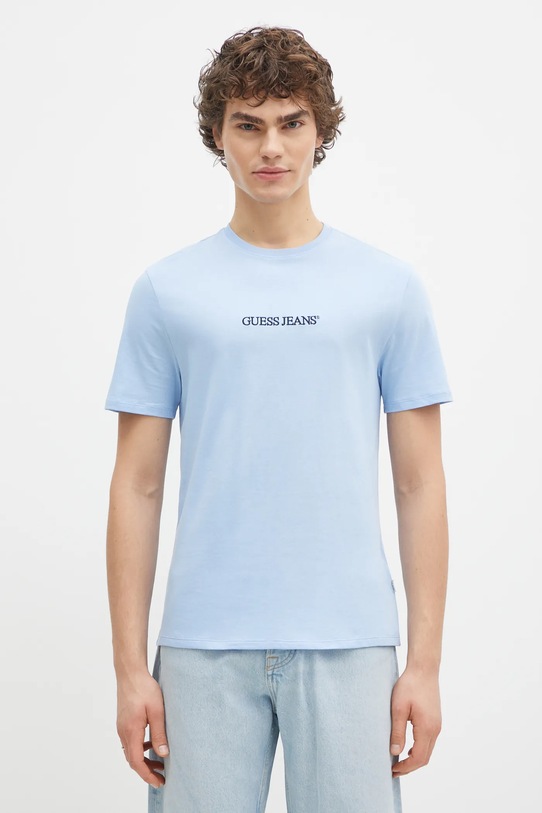 

Хлопковая футболка Guess Jeans, синий