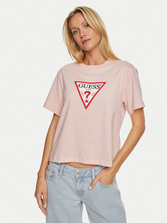 

Футболка стандартного кроя Guess, розовый