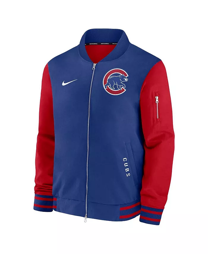 Мужская бомбер-куртка Chicago Bulls Authentic Collection Dugout на молнии, цвет королевский/красный Nike — фото 3