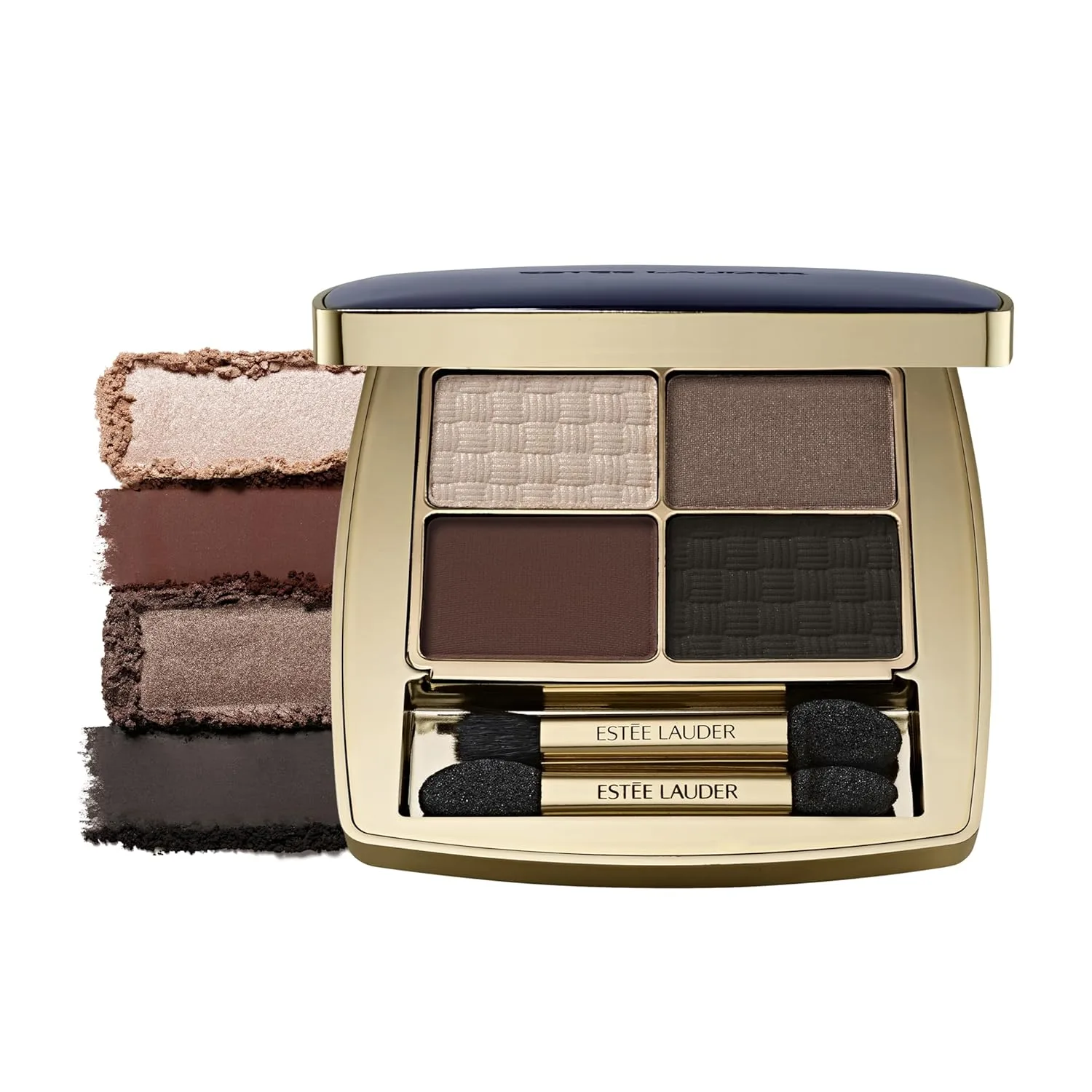 Палетка теней для век Estée Lauder The Essential Eyeshadow Quad Long-Lasting Palette | Shape, Sculpt, Magnify, 0.14 унции, Prenup - Cool + Neutral: light grey (satin), rich grey (matte), soft taupe (satin), and intense black (matte)