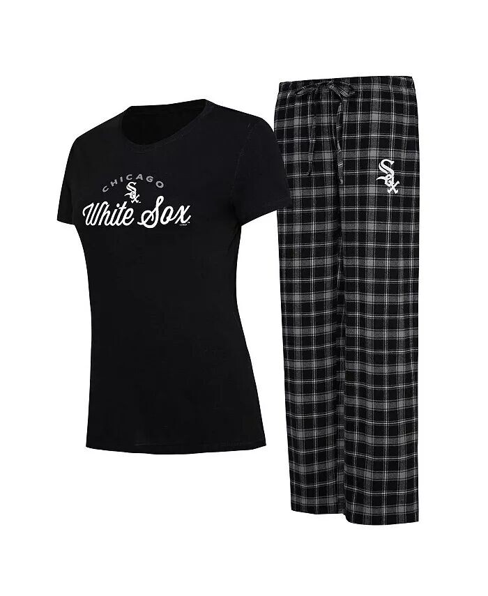 

Женский комплект для сна из черной и серой футболки Chicago White Sox Arctic и фланелевых брюк Concepts Sport