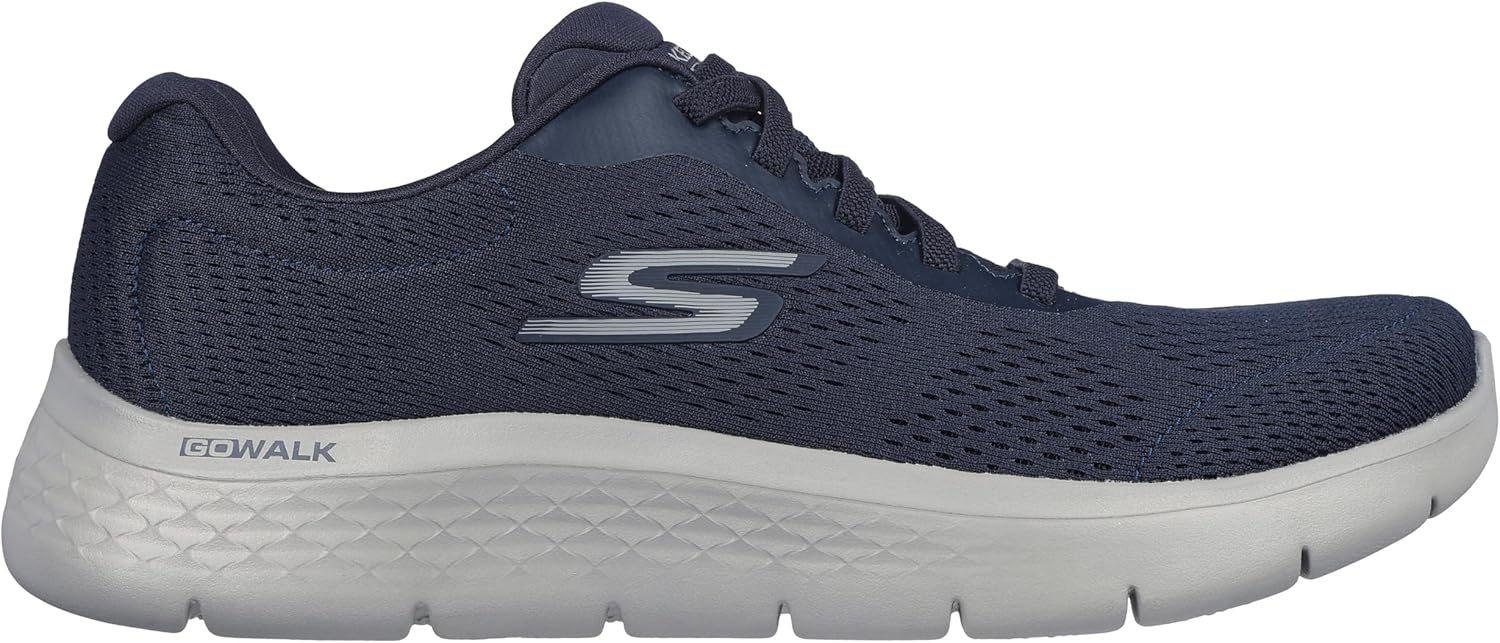Мужские слипоны Skechers Respected - LoletoMoc с эластичной шнуровкой, синий/серый/темно-синий — фото 2