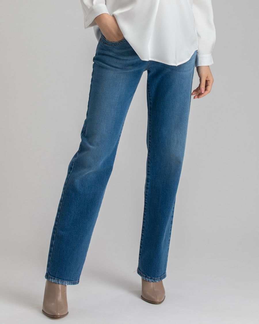 

Джинсы для беременных с высокой талией, эластичным поясом и прямым кроем PIETRO BRUNELLI MATERNITY, Medium wash