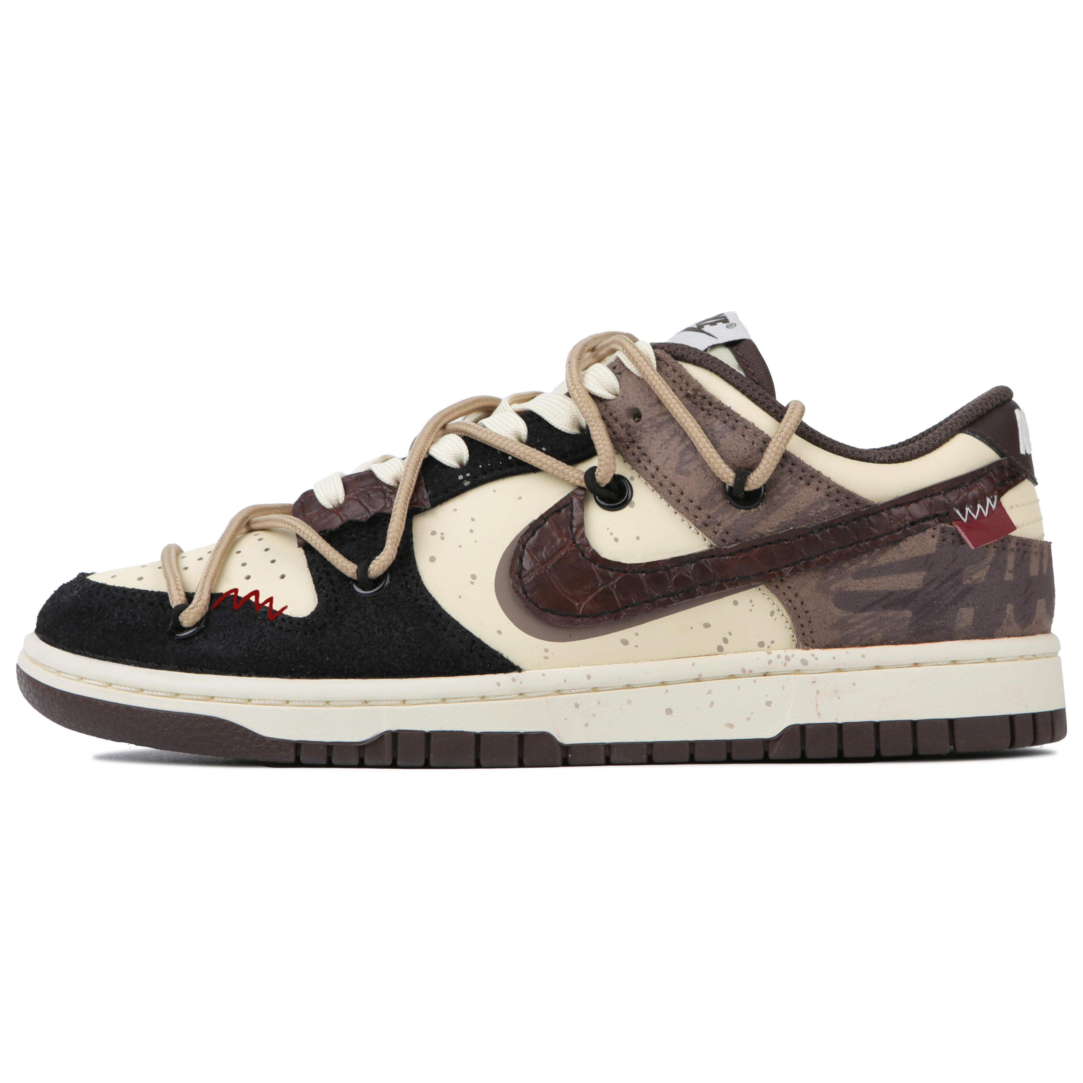 

Кроссовки Nike Dunk Skateboarding Shoes Unisex Low-top Beige/white/brown, цвет Off White