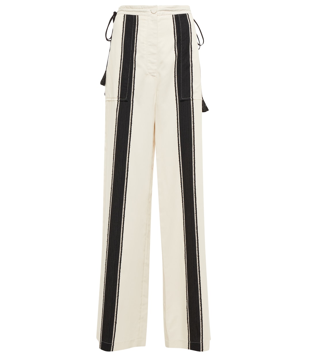 

Широкие брюки из крепа в полоску Eleos Altuzarra, Ivory Black Stripe