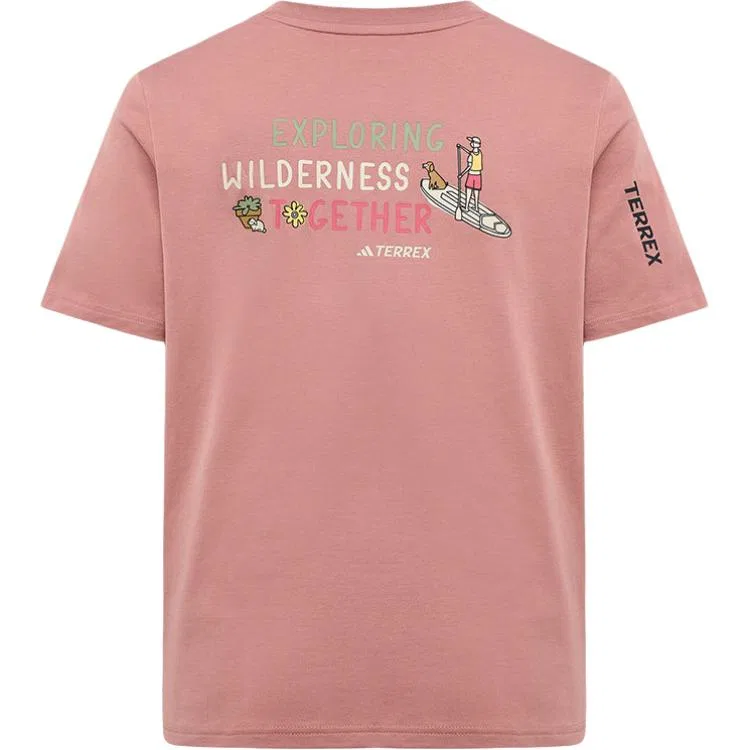 Футболка Terrex женская, темно-розовая, с круглым вырезом Adidas, Dark Pink — фото 3