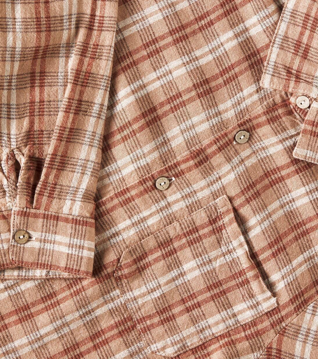 Клетчатая рубашка из льняной ткани Rylee + Cru, Autumn-Plaid — фото 3