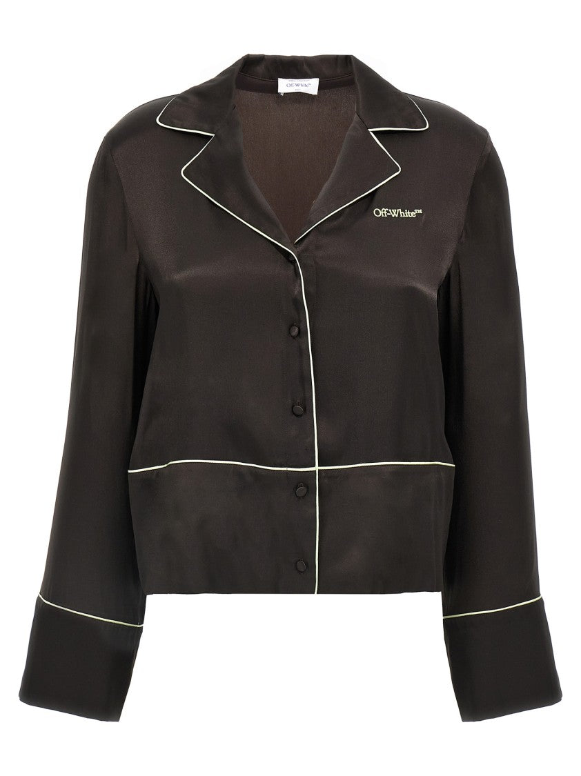 

Черная пижамная рубашка из ацетата Off-White