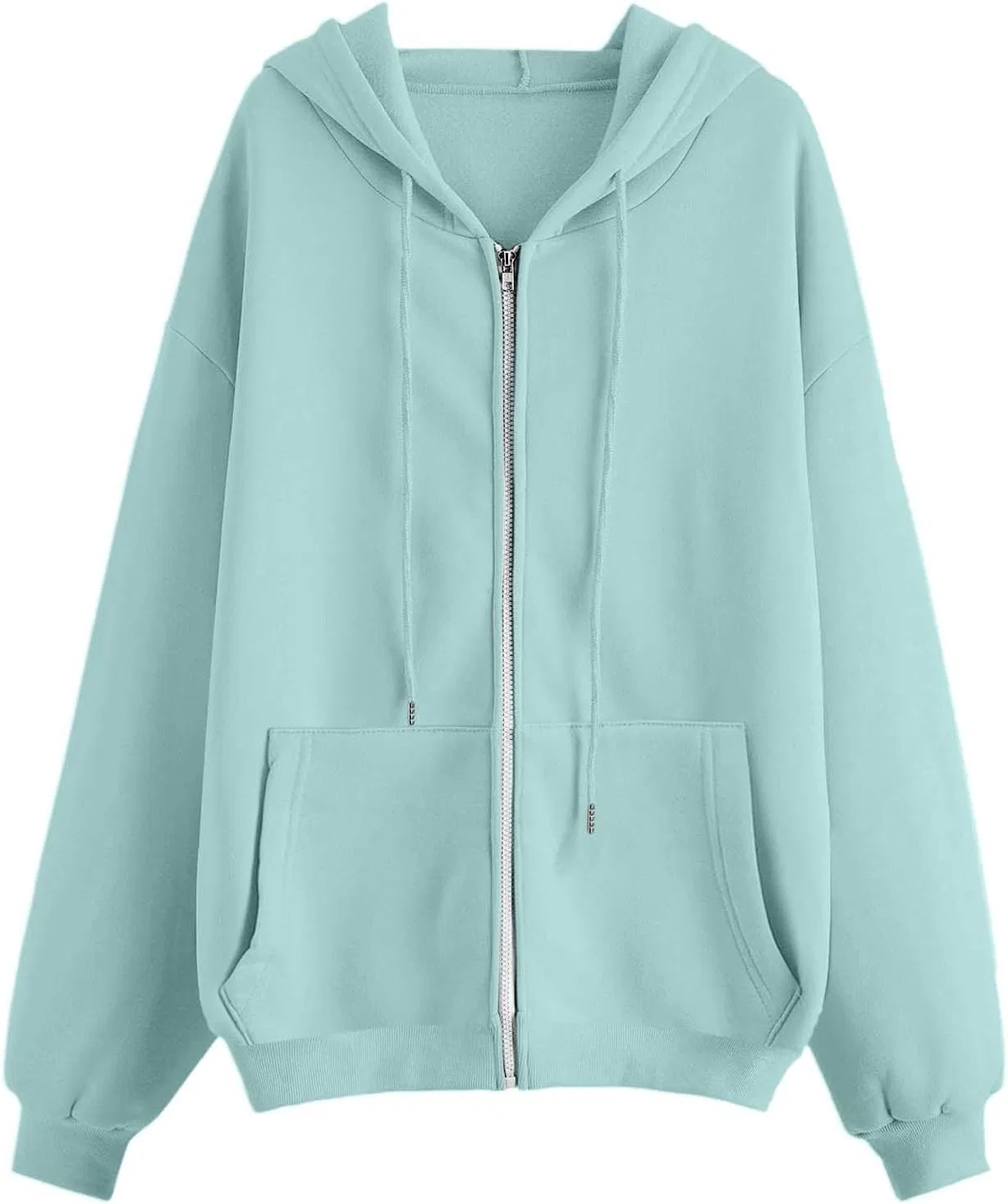 Худи на молнии, оверсайз, женское, цвет Mint Green — фото 3