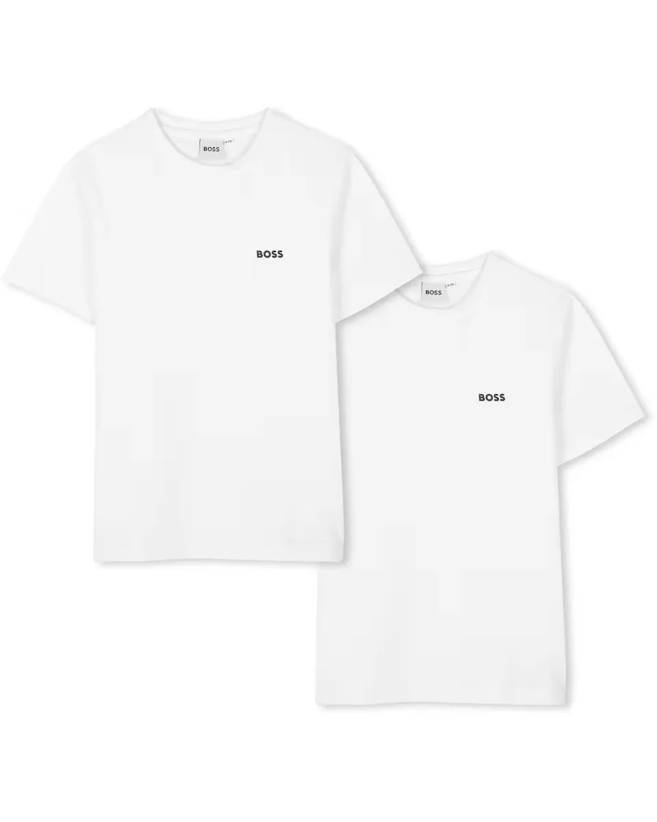 

Набор из 2 детских футболок с коротким рукавом, 100% хлопок BOSS Kidswear, белый
