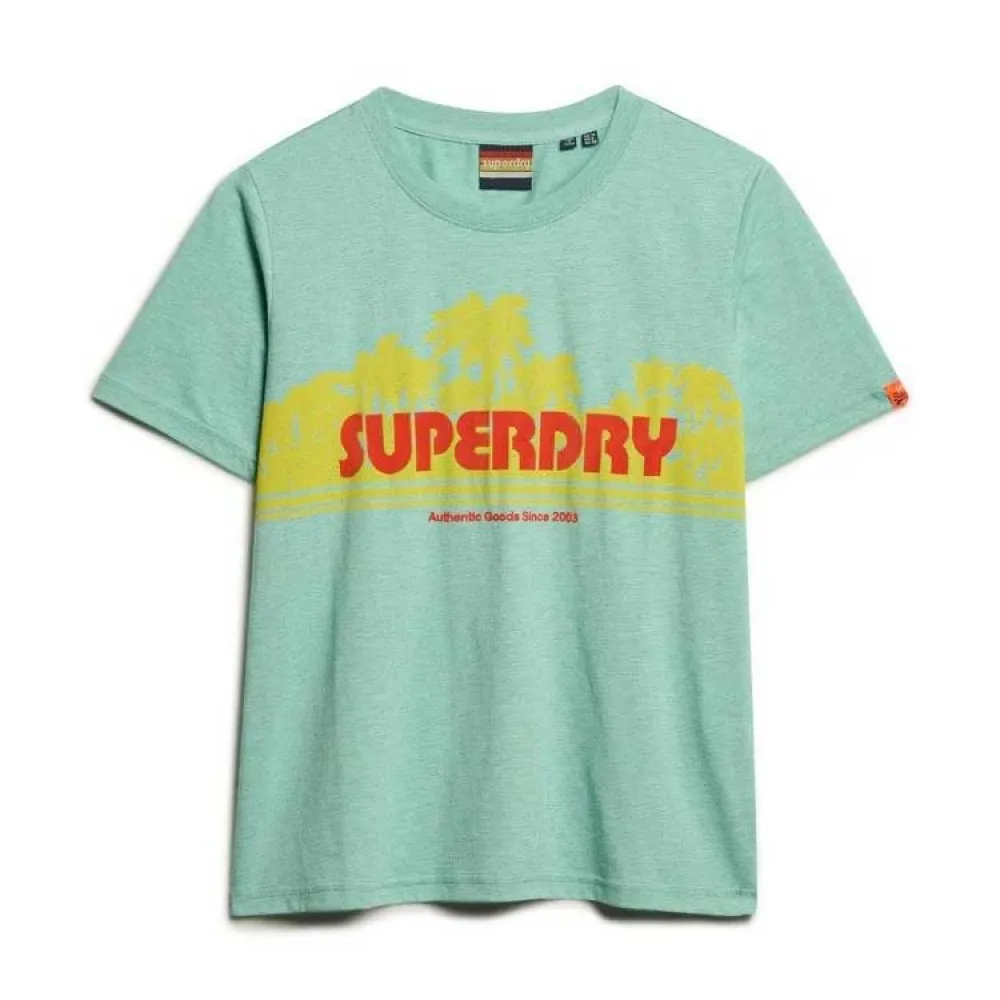 

Футболка с коротким рукавом Superdry Outdoor Stripe Relaxed, зеленый