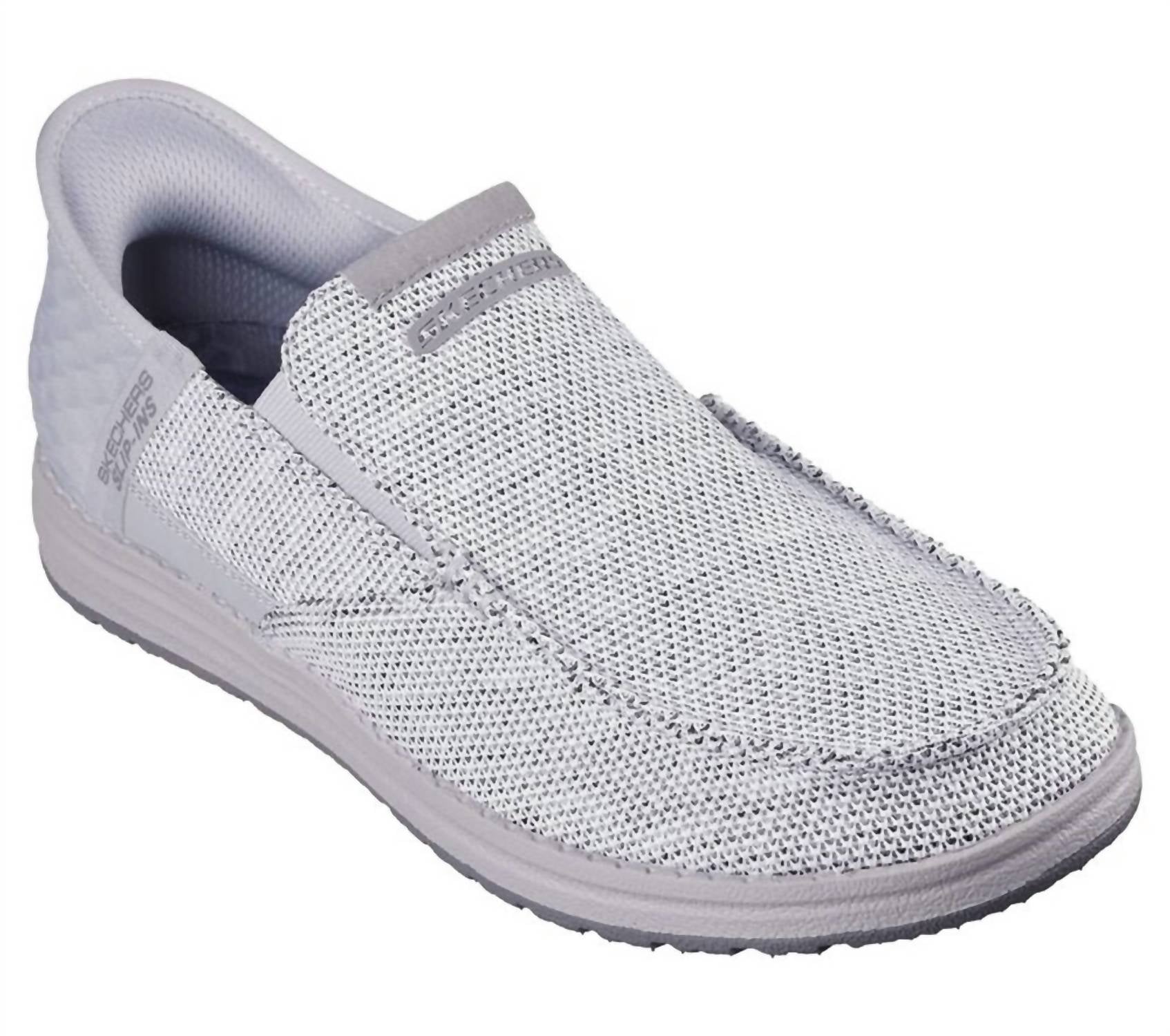 

Мужские туфли Melson Medford Slip-Ins светло-серого цвета Skechers