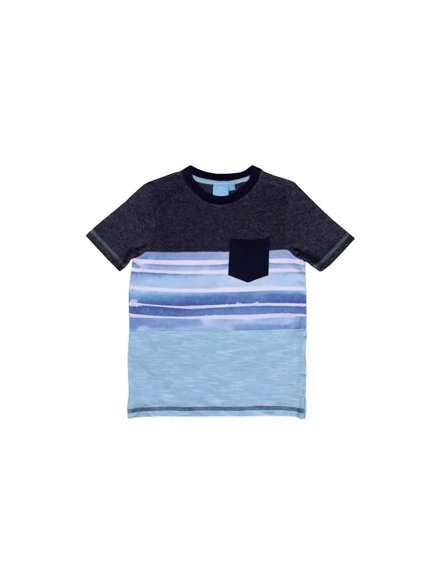 

Футболка Grant Stripe для мальчика, цвет: синий, многоцветный Bear Camp