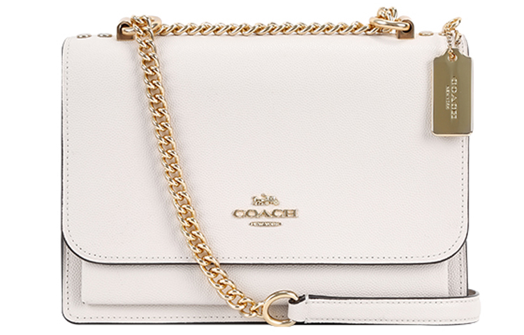 

COACH Кожаная дорожная сумка через плечо унисекс средний размер меловой белый