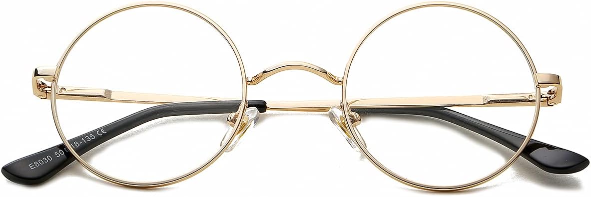 

Классические круглые солнцезащитные очки в стиле ретро, ​​поляризованные солнцезащитные очки в стиле хиппи, маленькие круглые солнцезащитные очки PORADAY, Gold/Clear Lens