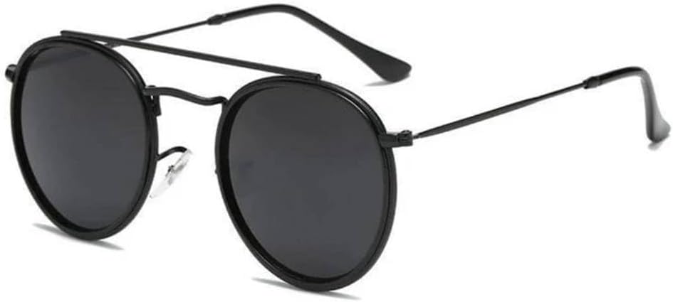 

Ретро круглые металлические солнцезащитные очки для мужчин и женщин в стиле стимпанк, металлическая оправа, модные очки с защитой от УФ-излучения UV400 TYUVIVO, Black Blackgrey