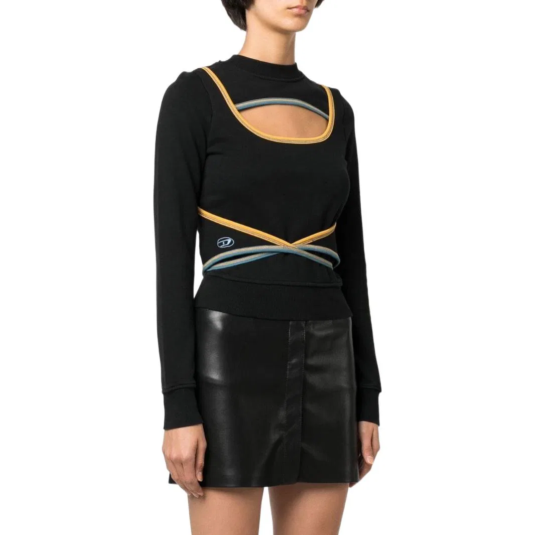 Свитшот женский Black Square Collar Moderate Regular DIESEL — фото 4