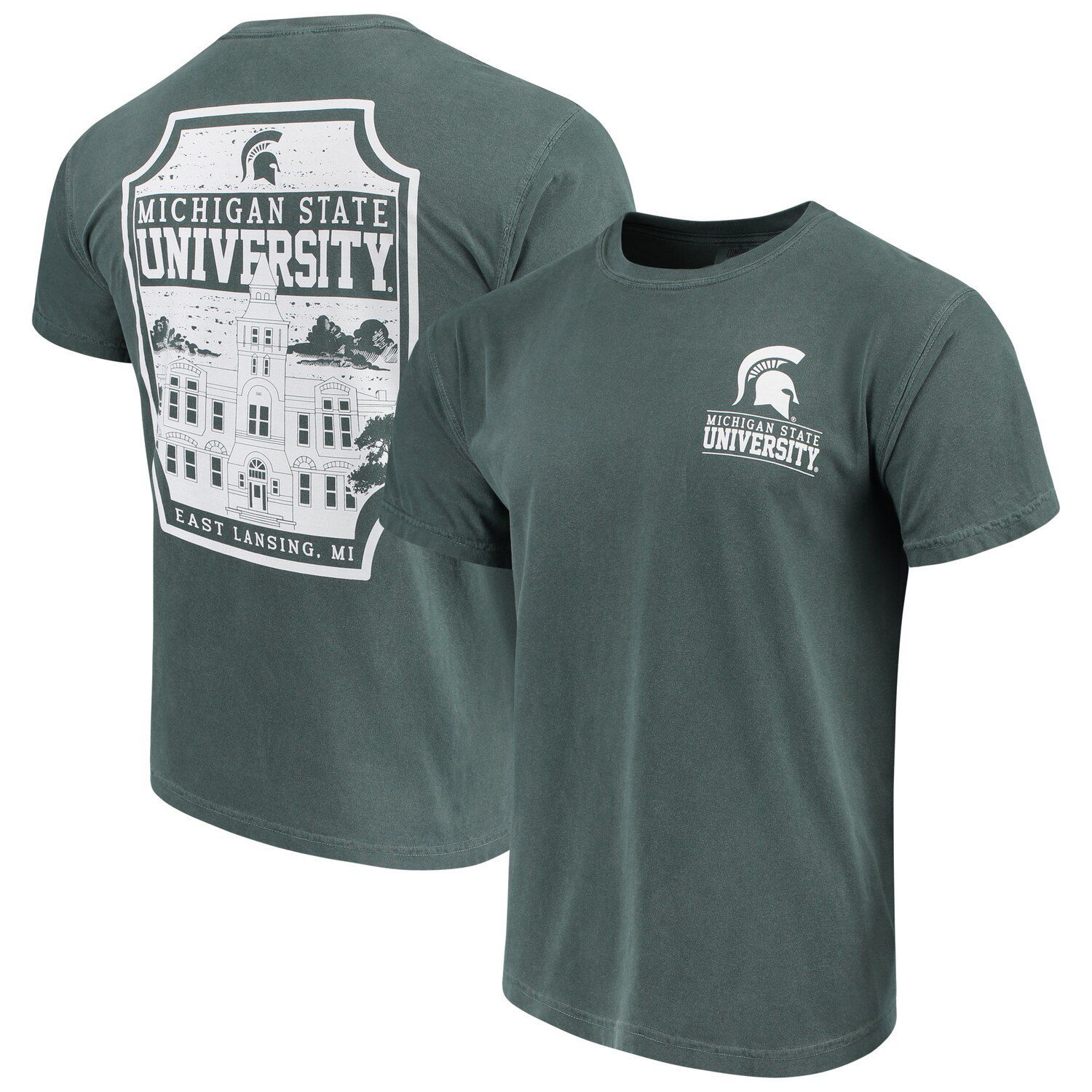 

Мужская зеленая футболка Michigan State Spartans Comfort Colors Campus Icon, Зеленый, Мужская зеленая футболка Michigan State Spartans Comfort Colors Campus Icon