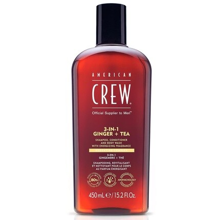 

American Crew 3-в-1 имбирь + чай Шампунь, кондиционер и гель для душа, 15,2 жидких унции
