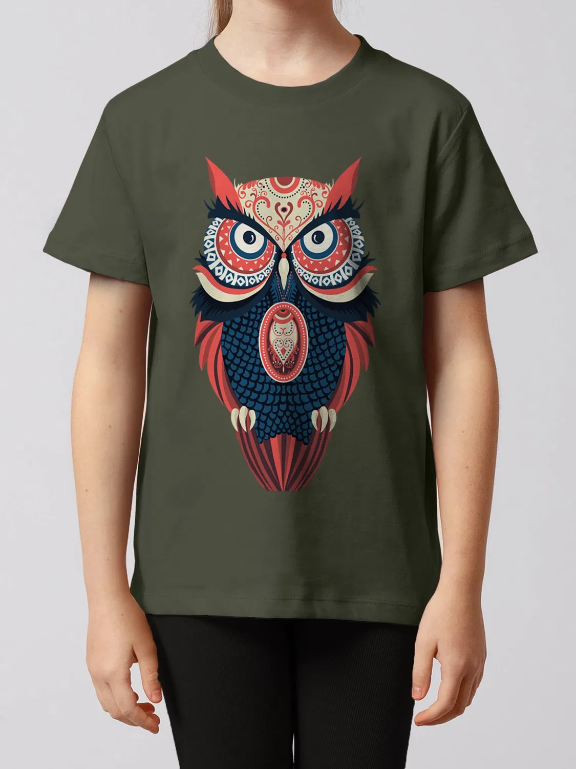 Футболка Colorful Owl, Wat? Apparel, хаки