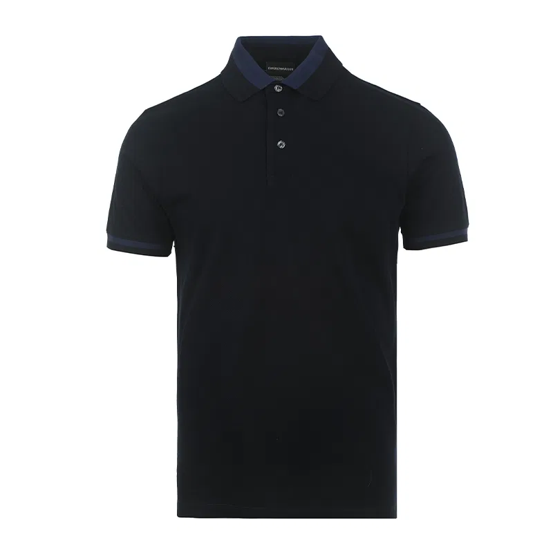 Поло Emporio Armani темно-синее прямое