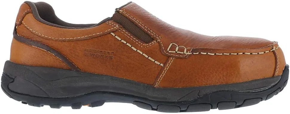 Мужские слипоны Rockport Works Extreme Light Comp Toe Slipon Oxford, коричневый — фото 3