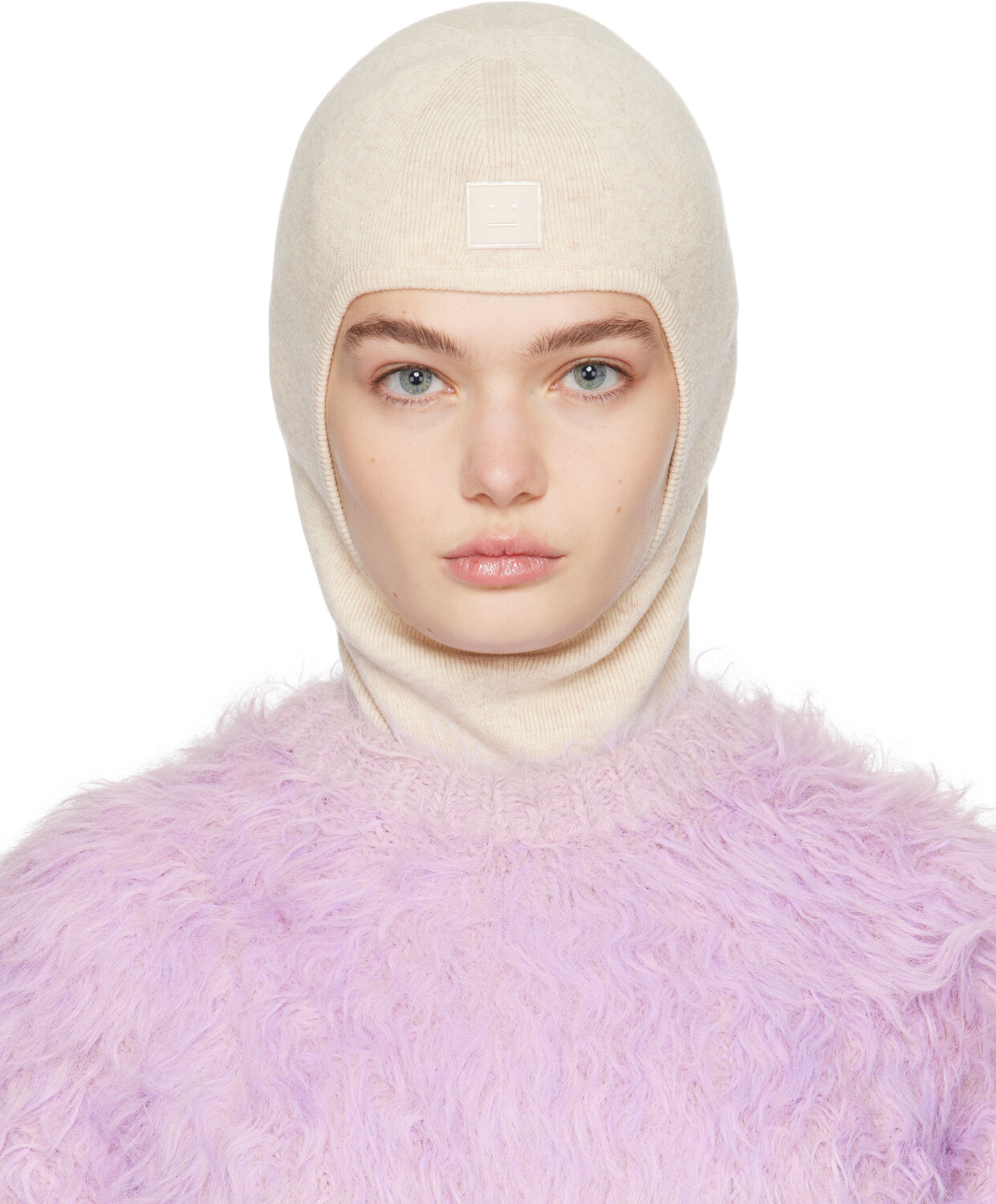 

Балаклава с бежевым логотипом Face Acne Studios