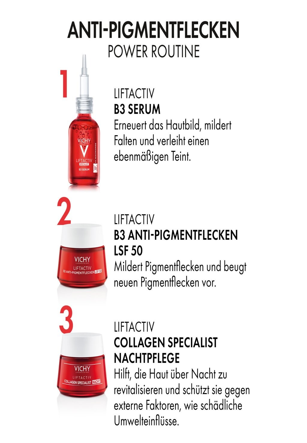 Крем для лица Vichy — FACE CARE LIFTACTIV B3 ANTI-PIGMENTFLECKEN CREME LSF, цвет weiß — фото 3