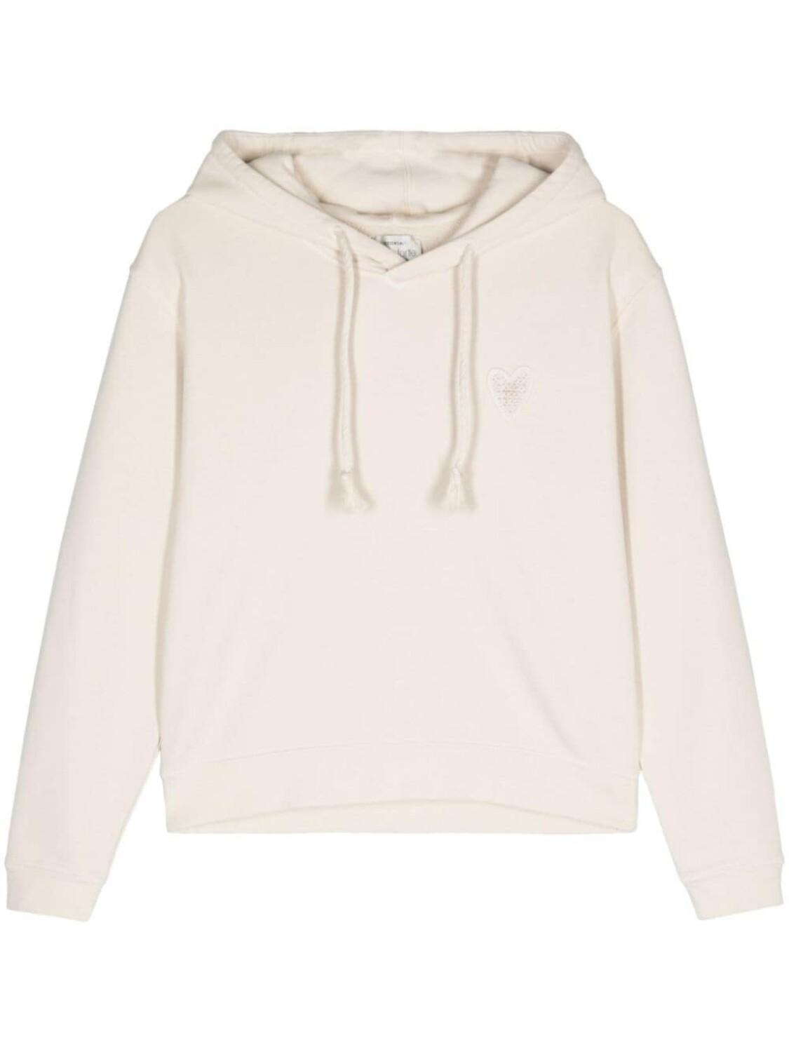 

Forte Forte хлопковая толстовка с капюшоном и вышитым логотипом, нейтральный цвет