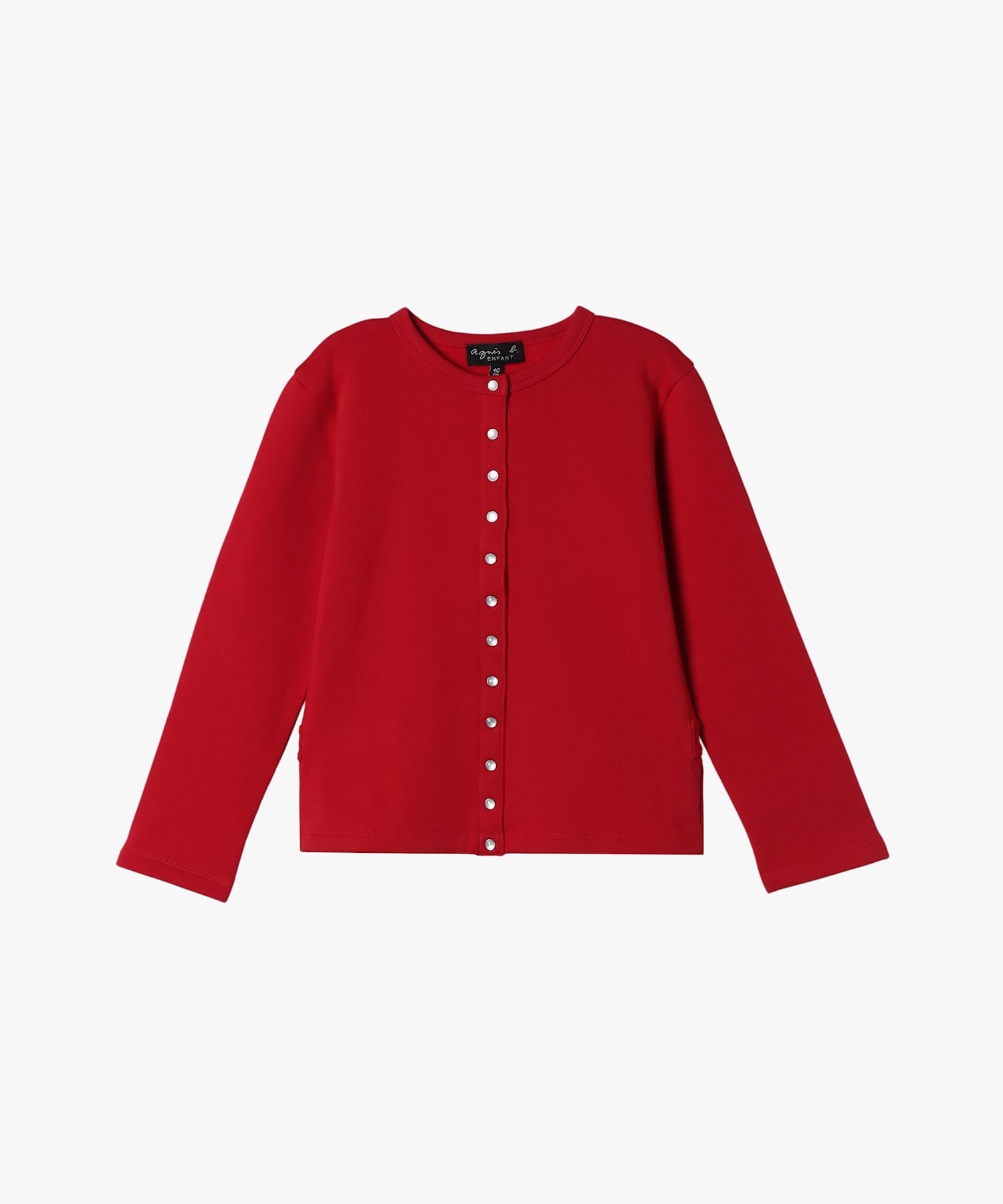 Детский хлопковый кардиган с длинными рукавами из меланжевой ткани Agnes b. ENFANT, Red