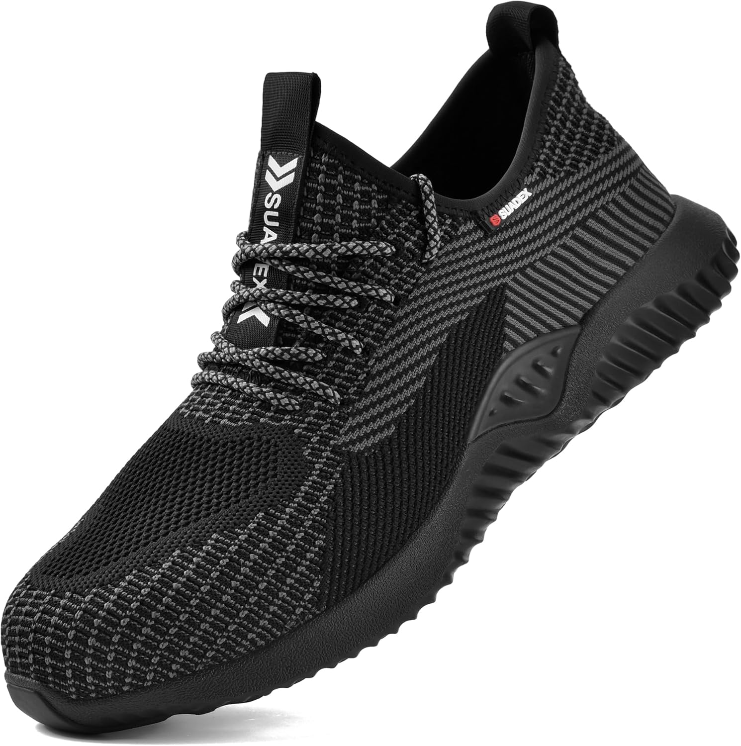 

Кроссовки с стальным носком SUADEX для мужчин и женщин, неразрушимые, легкие защитные обувь, стойкие к проколам, с композитным носком, черный