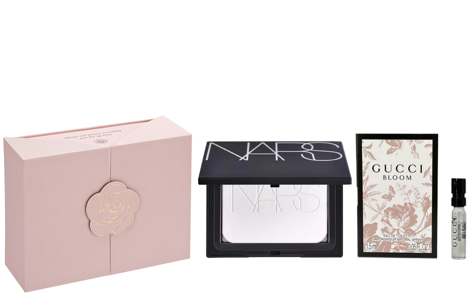 Набор для макияжа: парфюмерная вода Gucci Bloom + светоотражающая пудра NARS, 1,5 мл + 10 г — фото 2