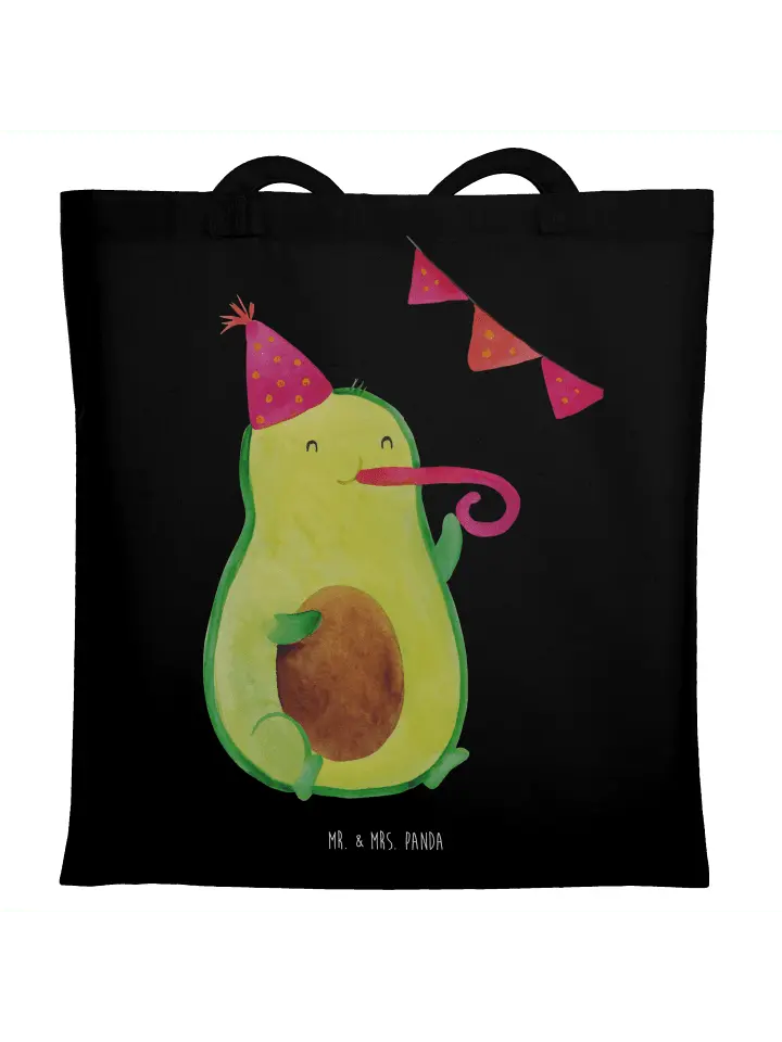 

Сумка для переноски Mr & Mrs Panda Avocado Geburtstag ohne Spruch, черный