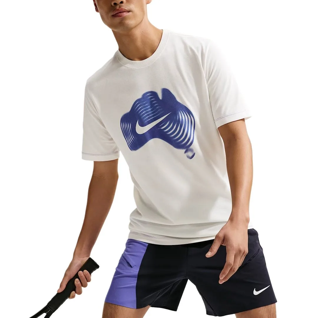 Мужская теннисная футболка Dri-FIT Nike, Sail White/Sapphire Blue — фото 4