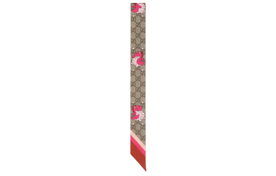 Шелковые шарфы для женщин на Китайский Новый год GUCCI, красный — фото 3