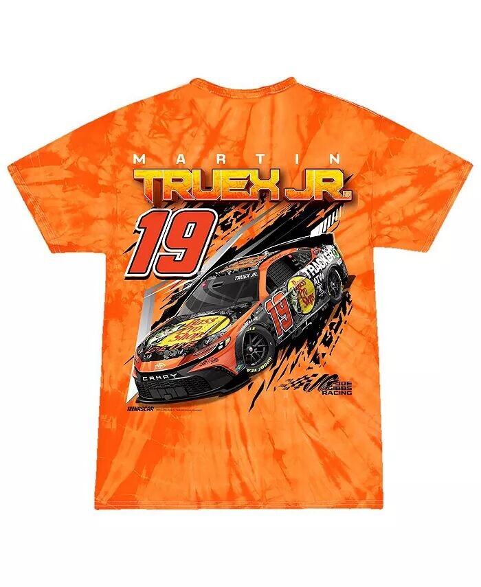 Оранжевая футболка Big Boys and Girls Martin Truex Jr Bass Pro Shops Car Tie-Dye Joe Gibbs Racing Team Collection — фото 2