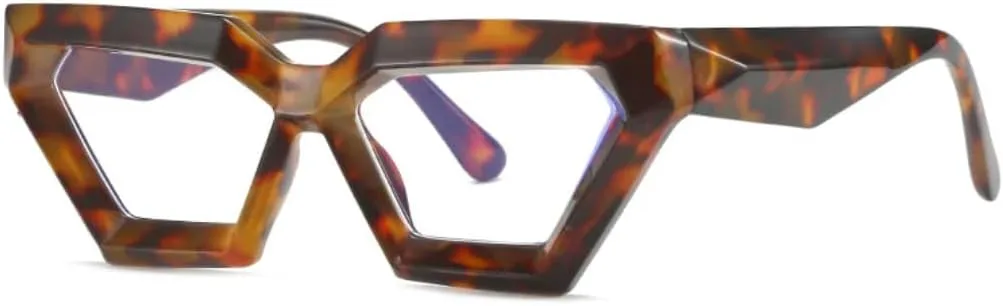 

Модные солнцезащитные очки Polygon Cat Eye для женщин, оправа с пружинным шарниром, для мужчин – прозрачная оправа с леопардовым принтом VVTWSSW, Leopard