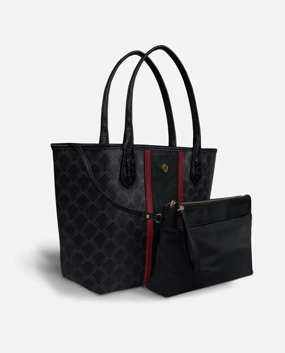 

Сумка Kensington Large Center Stripe через плечо с органайзером Lonbali, черный