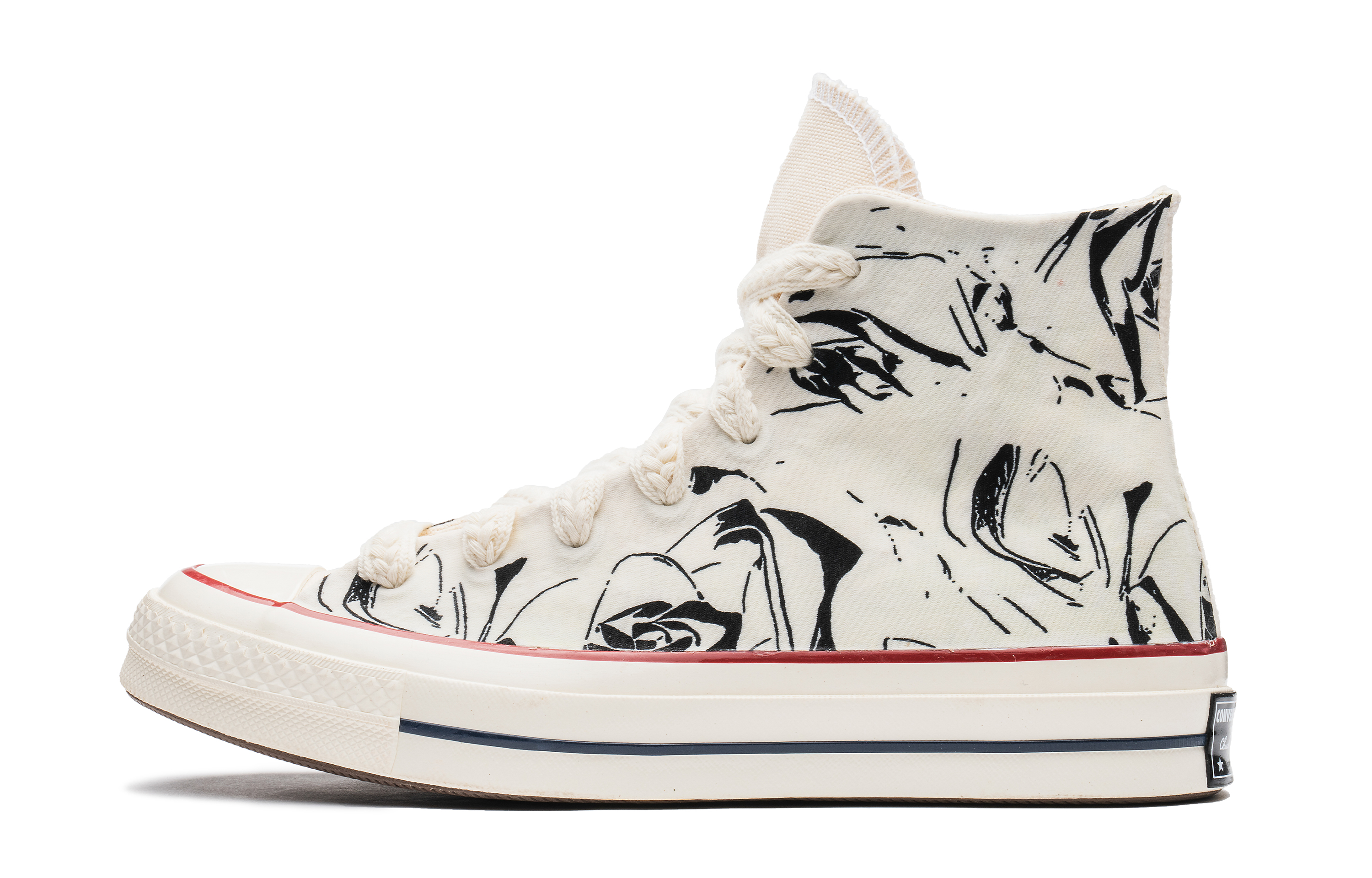 Converse 1970-е годы All Star White Rose, нескользящие, износостойкие, высокие, парусиновые туфли унисекс, черно-белые