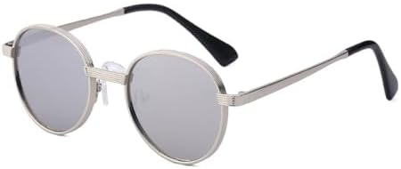 

Панк-очки 2027 года для женщин и мужчин, винтажные круглые очки для вождения, мужские солнцезащитные очки UV400, качественные очки для путешествий MTZJH, C05-silver Silver