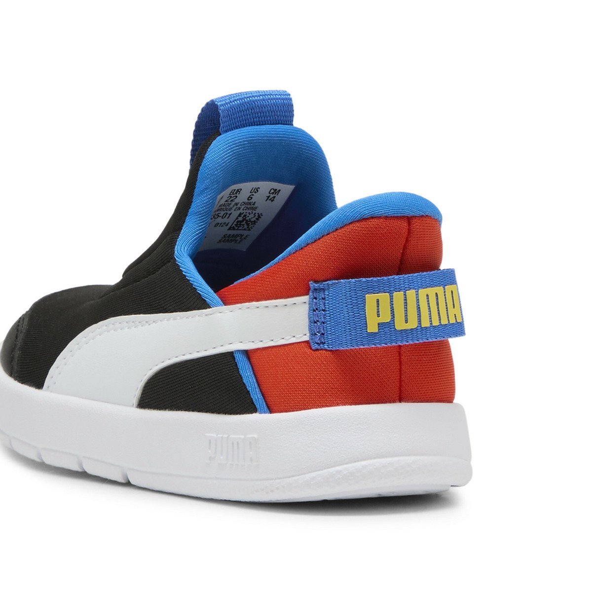 Детские кроссовки Courtflex V3 Sliptech Inf, размеры 12-16 см. Puma, PUMA Black-PUMA — фото 3