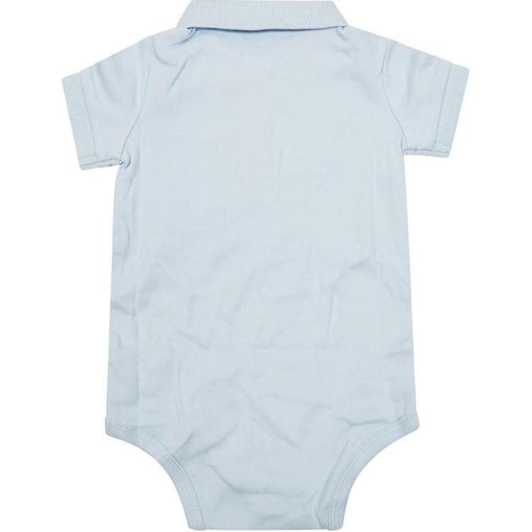Polo Ralph Lauren Детская одежда, однотонная футболка с коротким рукавом и треугольным логотипом, светло-голубая, для малышей — фото 3